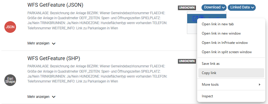 How to get the WFS URL