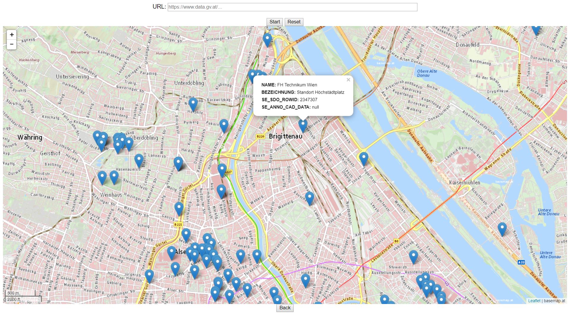 Screenshot of the Locationmapper application