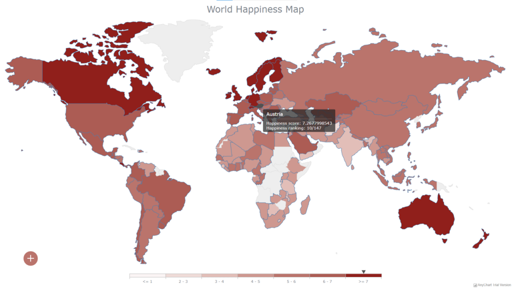 Screenshot of the project World Happiness Index