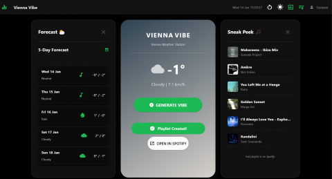Screenshot of the application "Vienna Vibe"