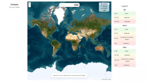 Screenshot of Air Pollution Comparator