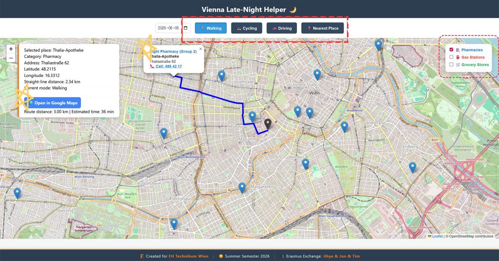 Screenshot of Vienna Late-Night Helper